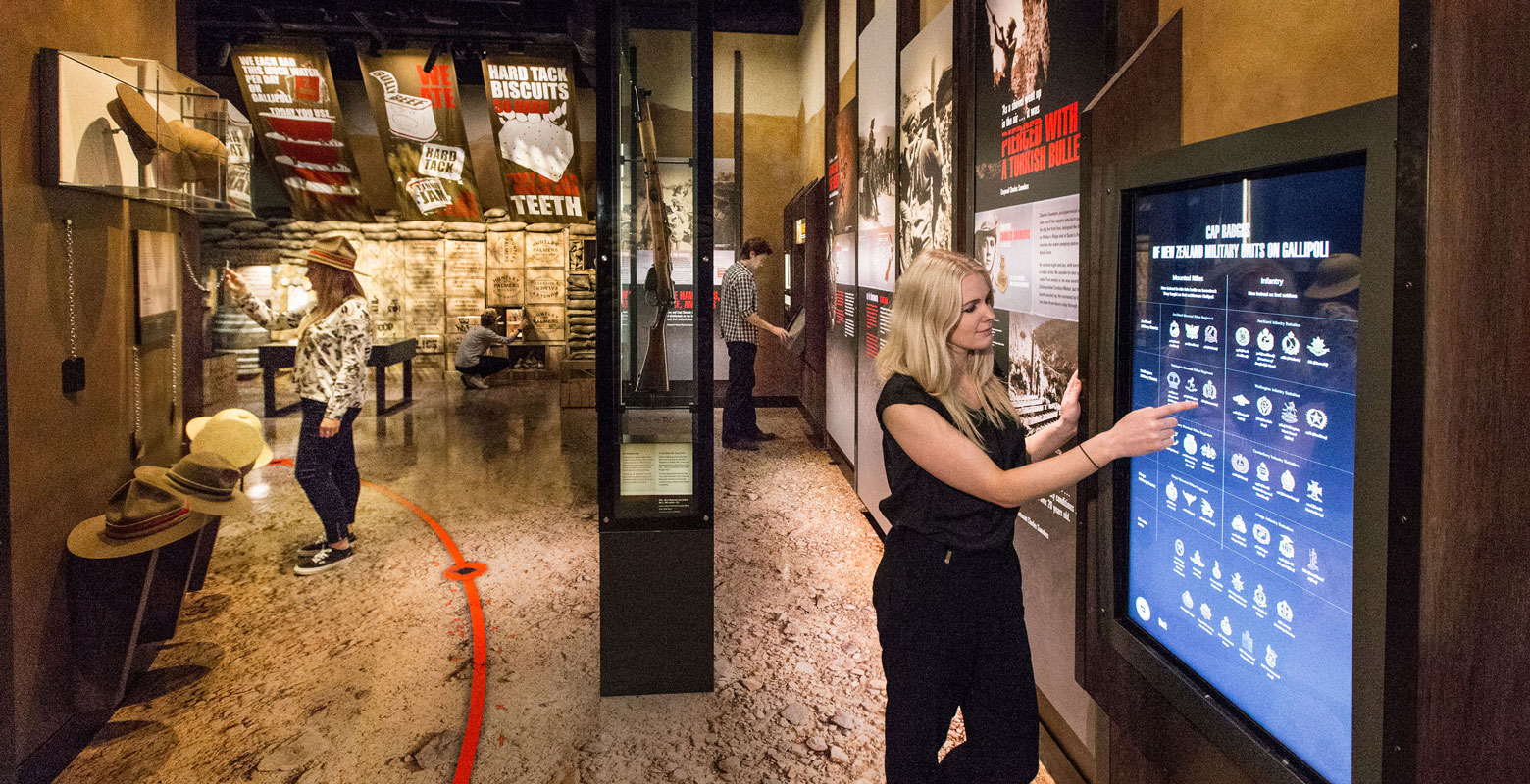 Visitors exploring Gallipoli exhibition