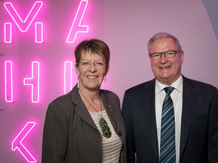 Mayor Celia Wade-Brown and Te Papa Chief Executive Rick Ellis