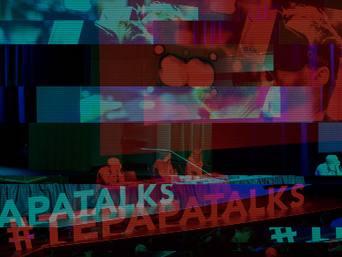 Collage of photos featuring Te Papa Talks events from 2016