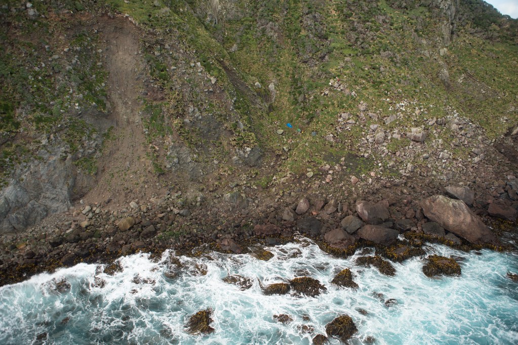 The expedition campsite from above