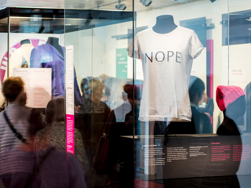 Installation photograph of the suffrage exhibition