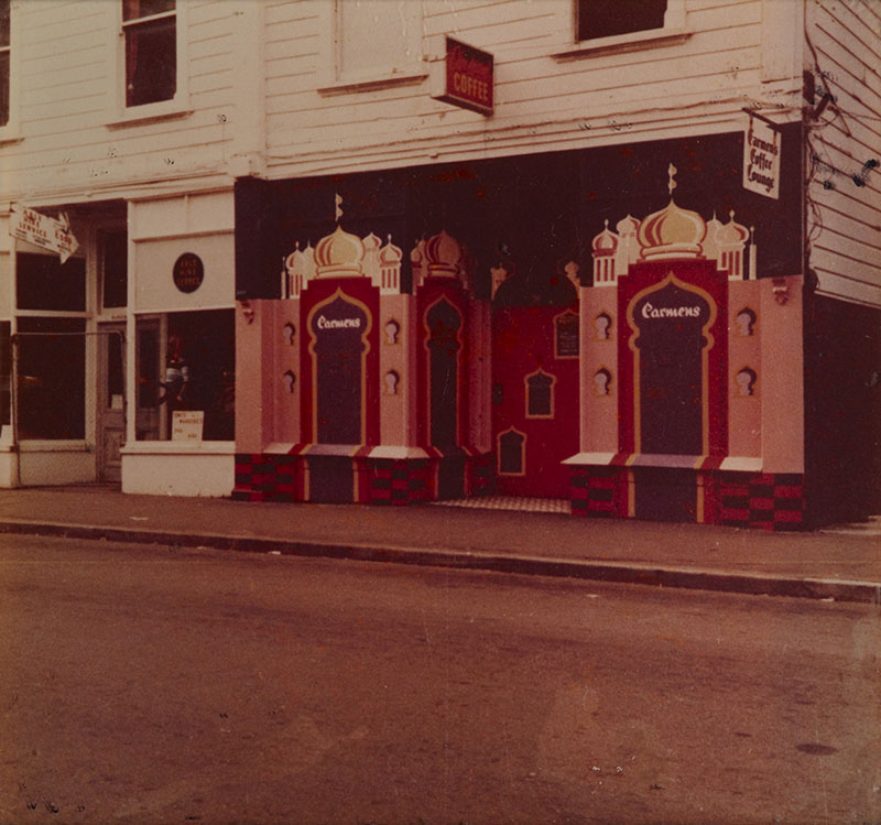 Exterior of Carmen’s Coffee Lounge, showing its decorative Turkish-esque façade