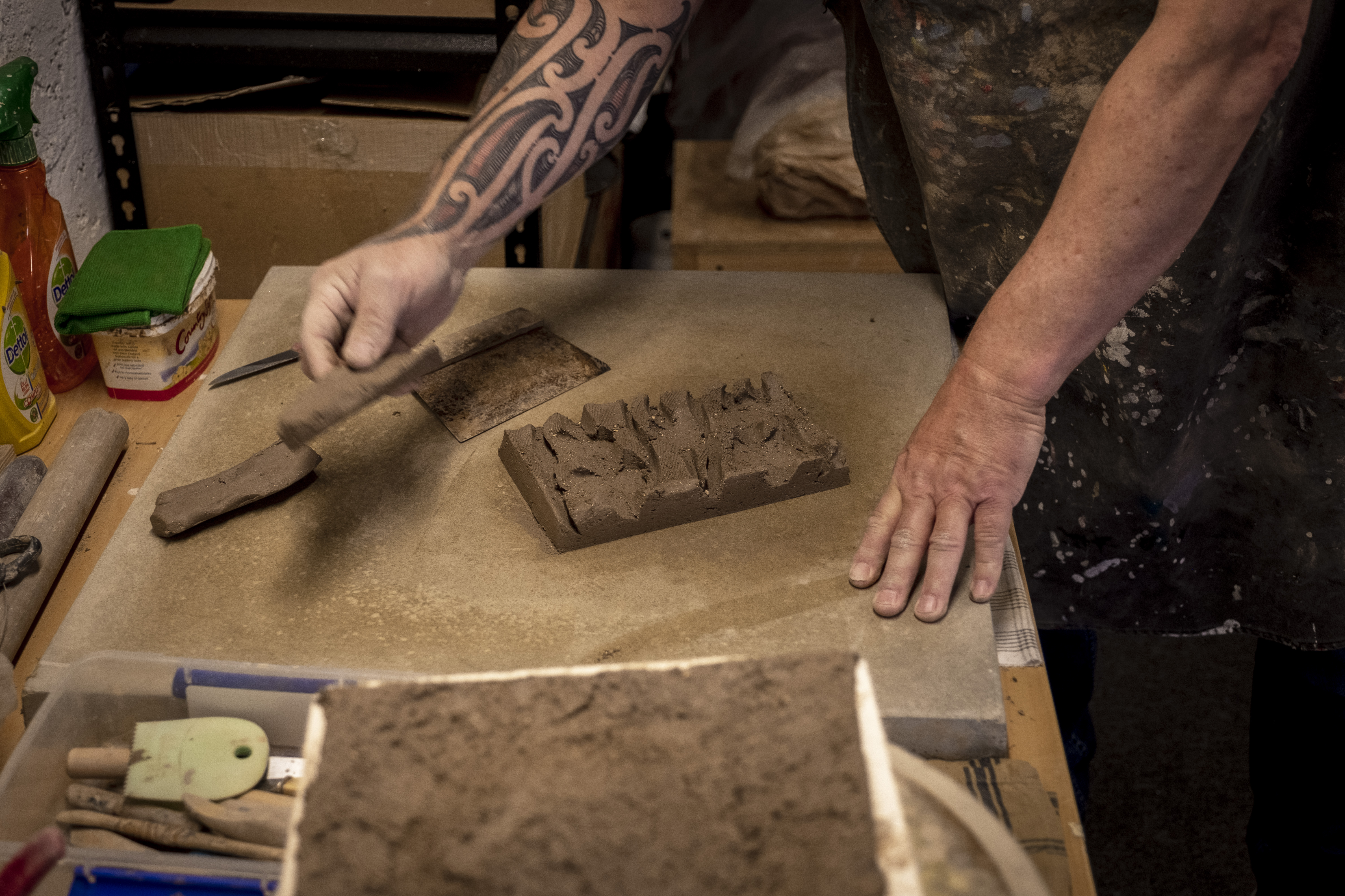 Tracy Keith in his studio, 2020. Photo by Daniel Crichton-Rouse. Te Papa